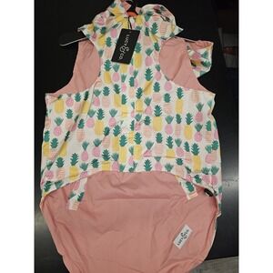 Lucy & Co. Reversible Dog Raincoat Poolside Chillin Pineapple Design Size XXL